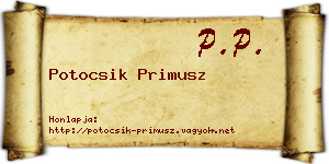 Potocsik Primusz névjegykártya